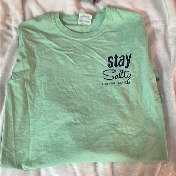 Gildan Light Green 'Stay Salty' Tee - Picture 2 of 2